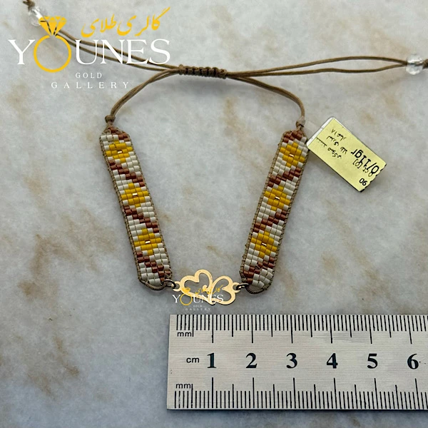 دستبند بند میوکی طرح دو قلب طلا